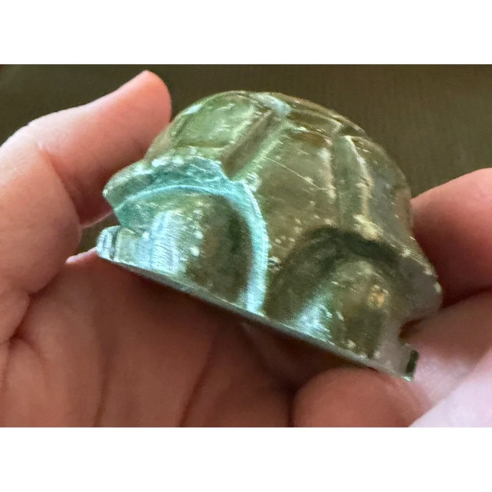 Turtle Figurine Unisex Small Green Excellent Hand-Carved Stone Turtle Decor